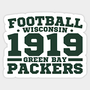 Football Wisconsin 1919 Green Bay Packers Sticker